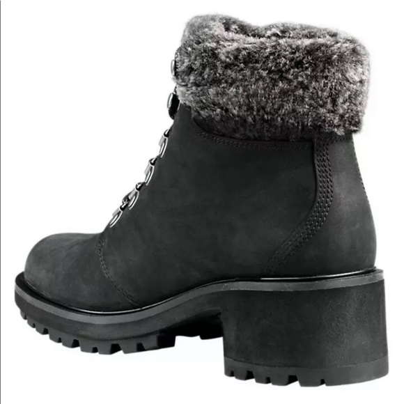 Timberland Women's Kinsley Black Mid Hiker Boots - Picture 7 of 8